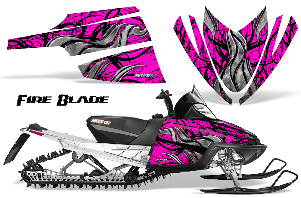 Arctic Cat M Series CrossFire Graphics Kit Fire Blade Black Pink